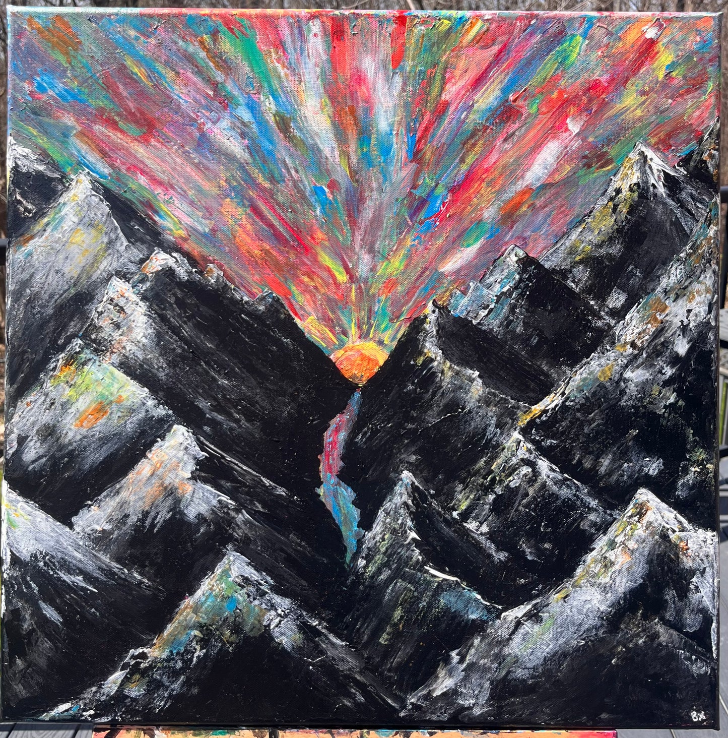 Mountain Rays (Acrylic Original)